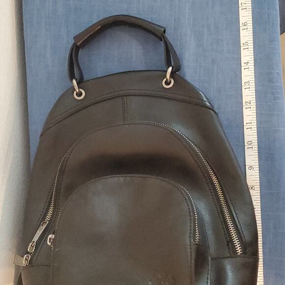 Patricia Nash Alencon Small Backpack Black Leather Travel Tote READ main image 11